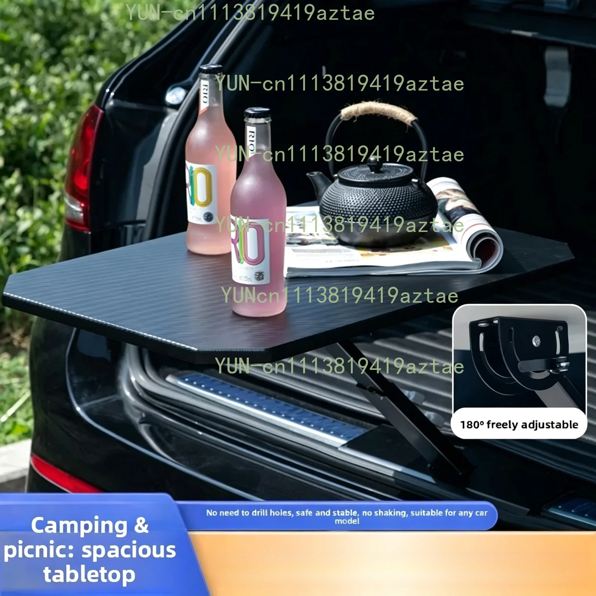 Portable Car Backseat Tray Table Foldable Trunk Dining Desk Quick Install Vehicle Laptop Stand Camping Picnic Meal Board Auto