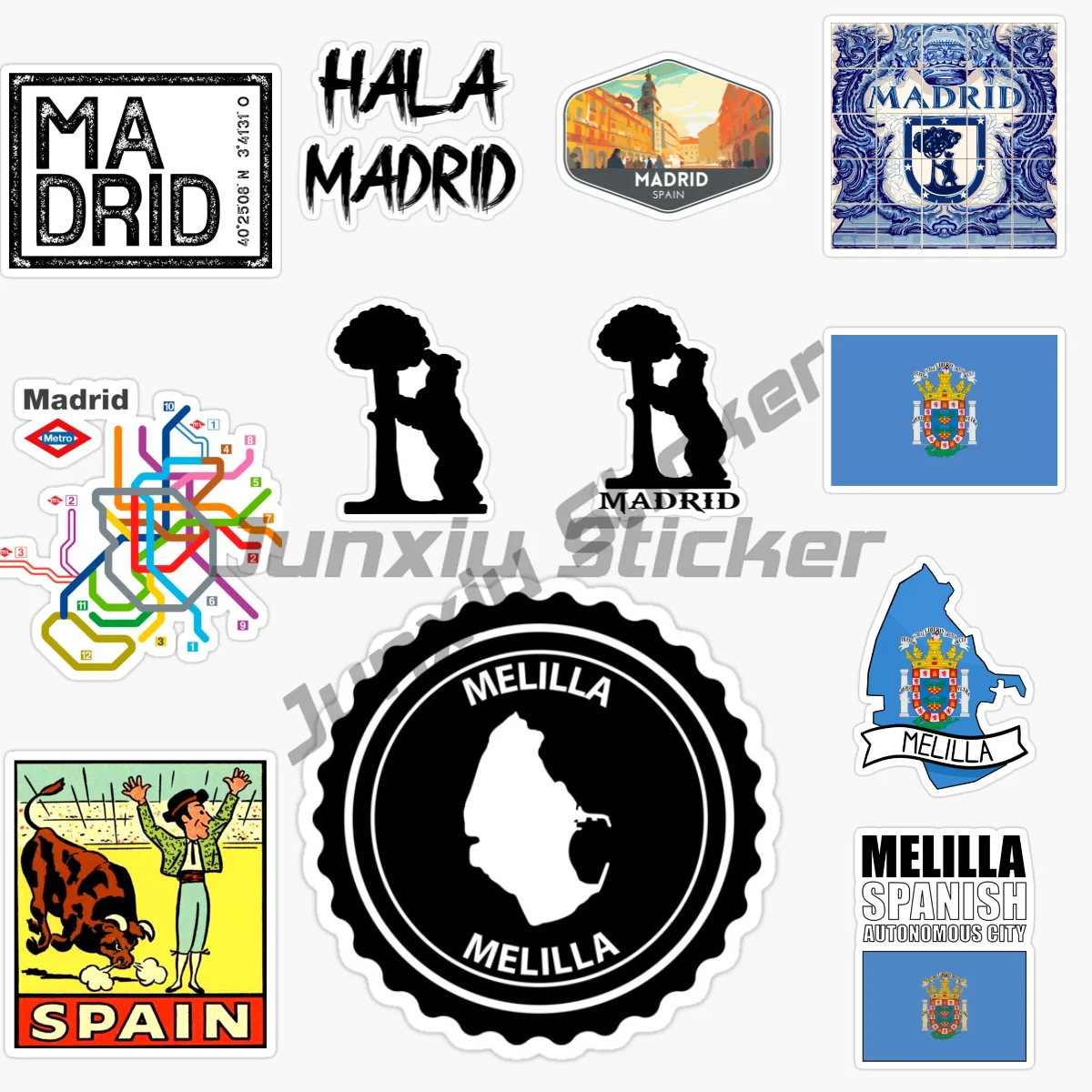

MADRID Spanish City Tourist Car Stickers Vinyl Self Adhesive Stickers