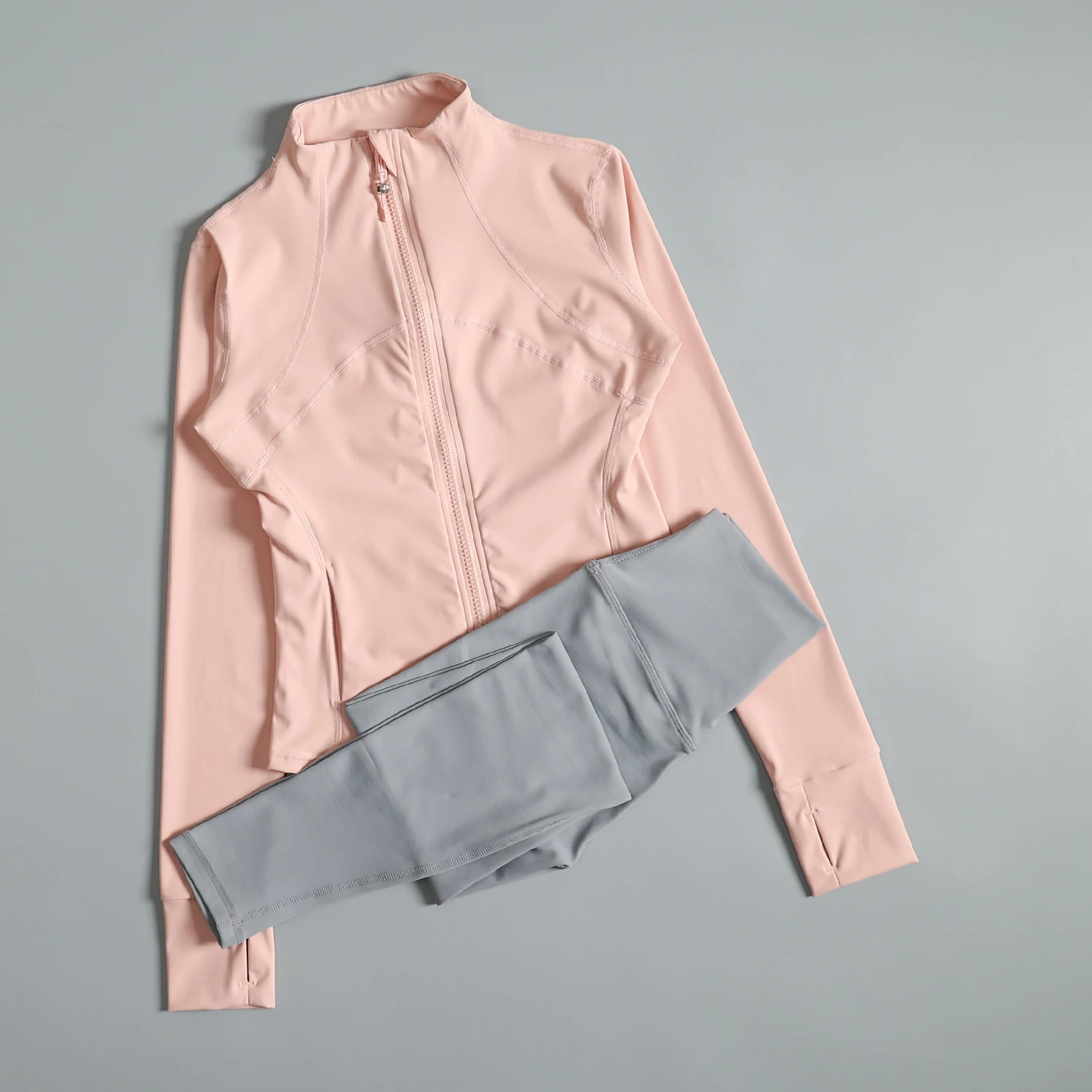 

Sports suit for women in autumn and winter gym training stand collar slim yoga jacket high waist hip lifting running fitness