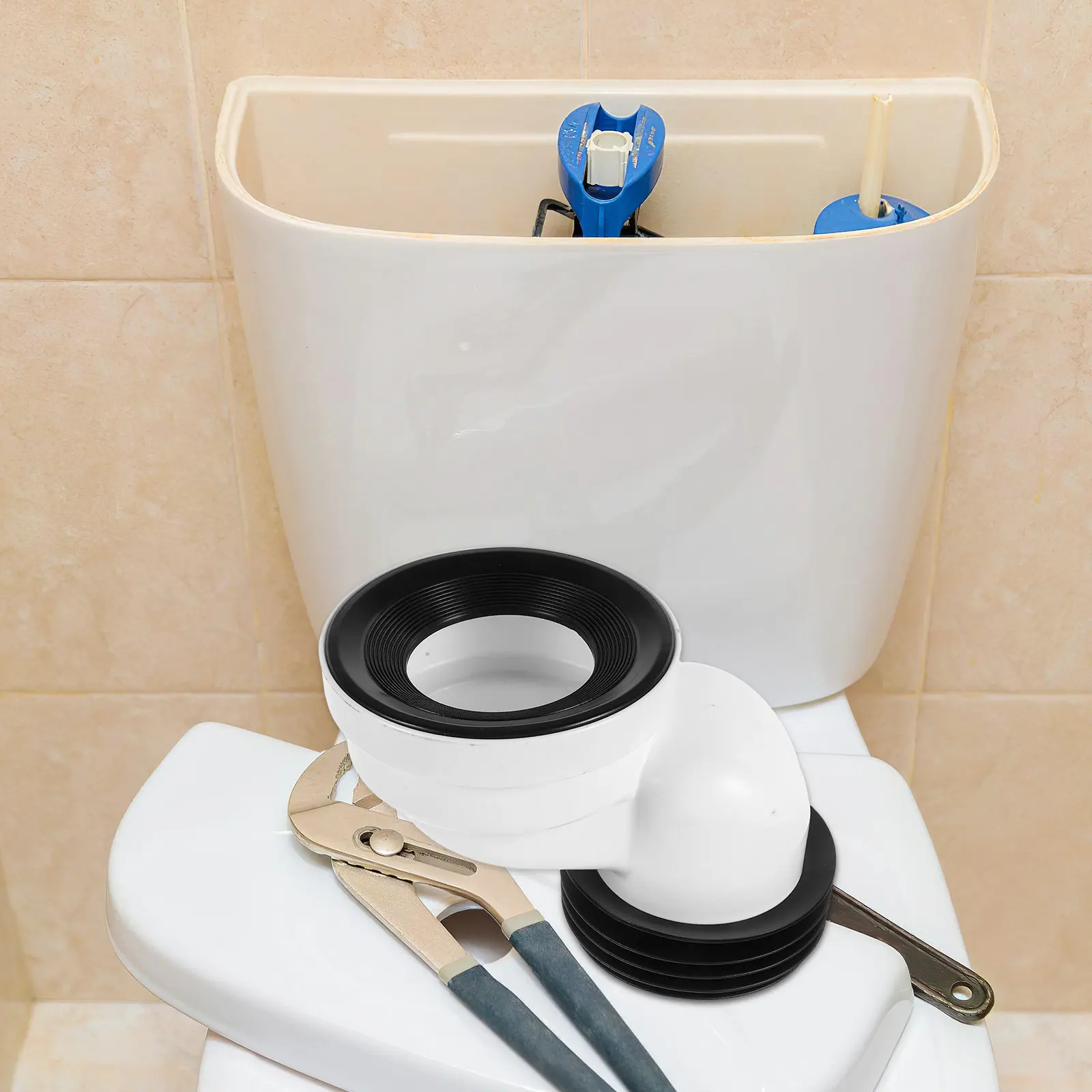 

Flush Offset Toilet Flange Change Place Connector Easy Install Adapter 10cm White Toilet Drain Pipe Repair Replacement