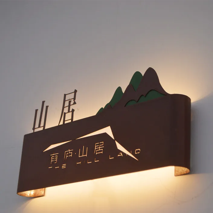 

Полый световой короб ржавчины, производство рекламных щитов, компания, отель, проживание в семье, светящаяся домашняя тарелка, светодиодный задний светящийся дисплей на заказ