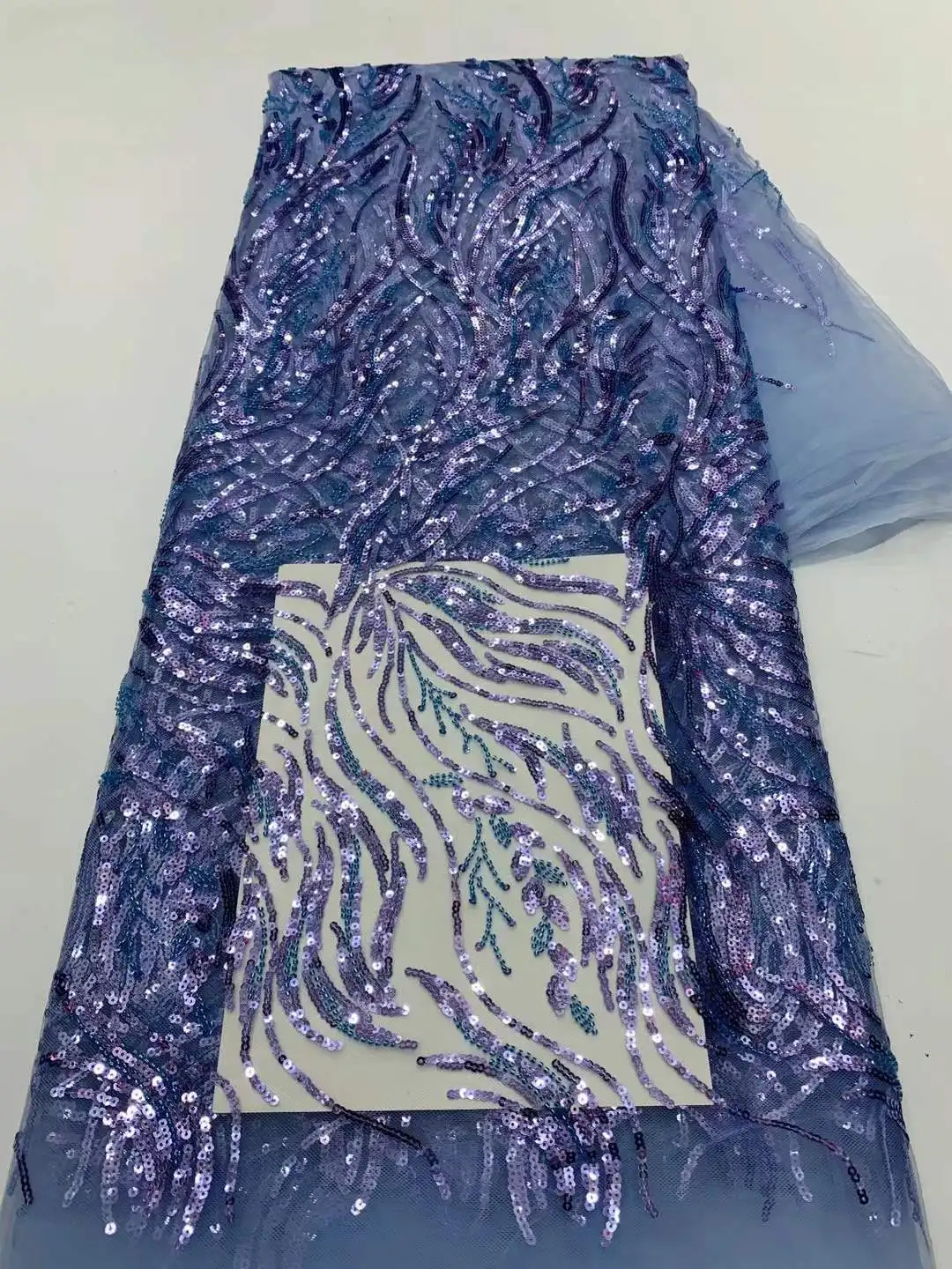 Nigerian Luxury Sequins Net Lace Fabric High Quality African Tulle Lace Fabric French For Women Wedding Party Dress Sewing-XX