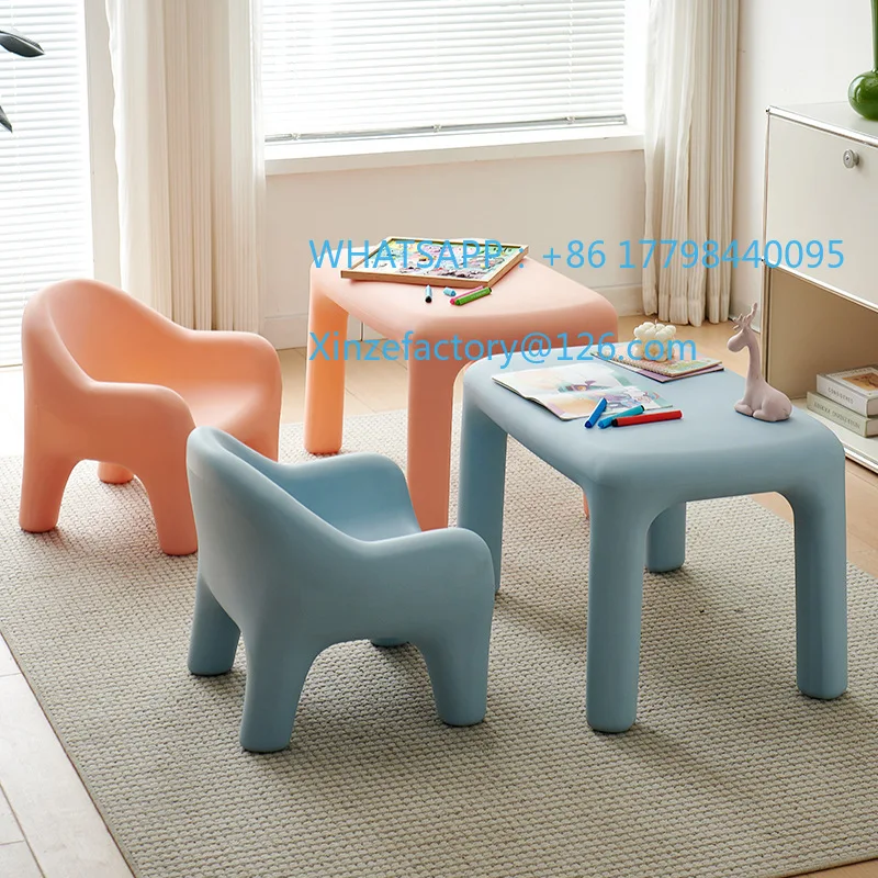 Customizable PE material table and chair set Household environmental protection safety table and chair set