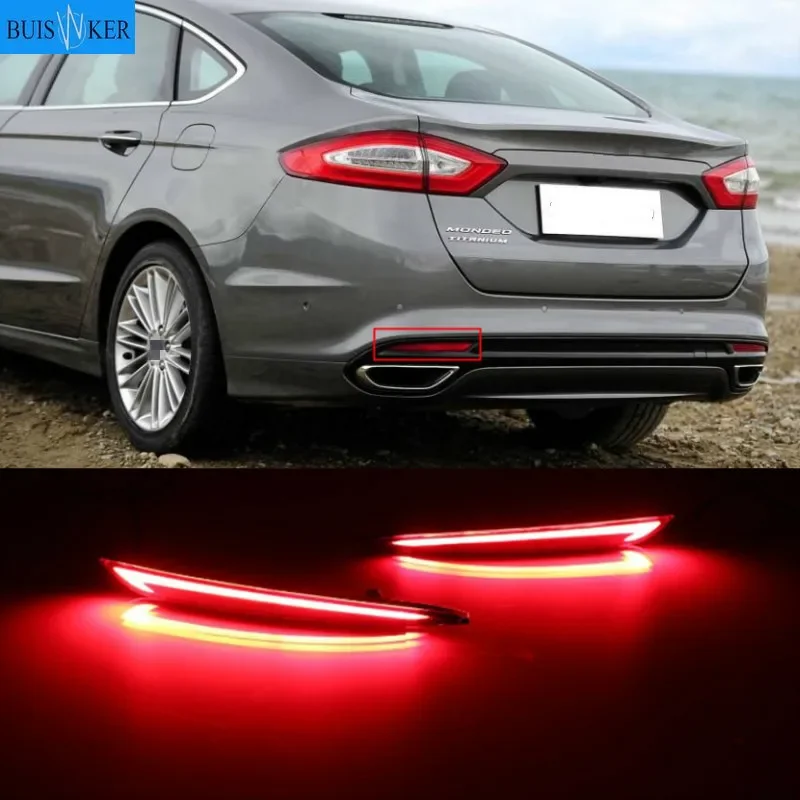 Multi-function LED Bumper Light Rear Fog Lamp Brake Light Turn Signal Light Reflector For Ford Mondeo Fusion 2013 - 2018