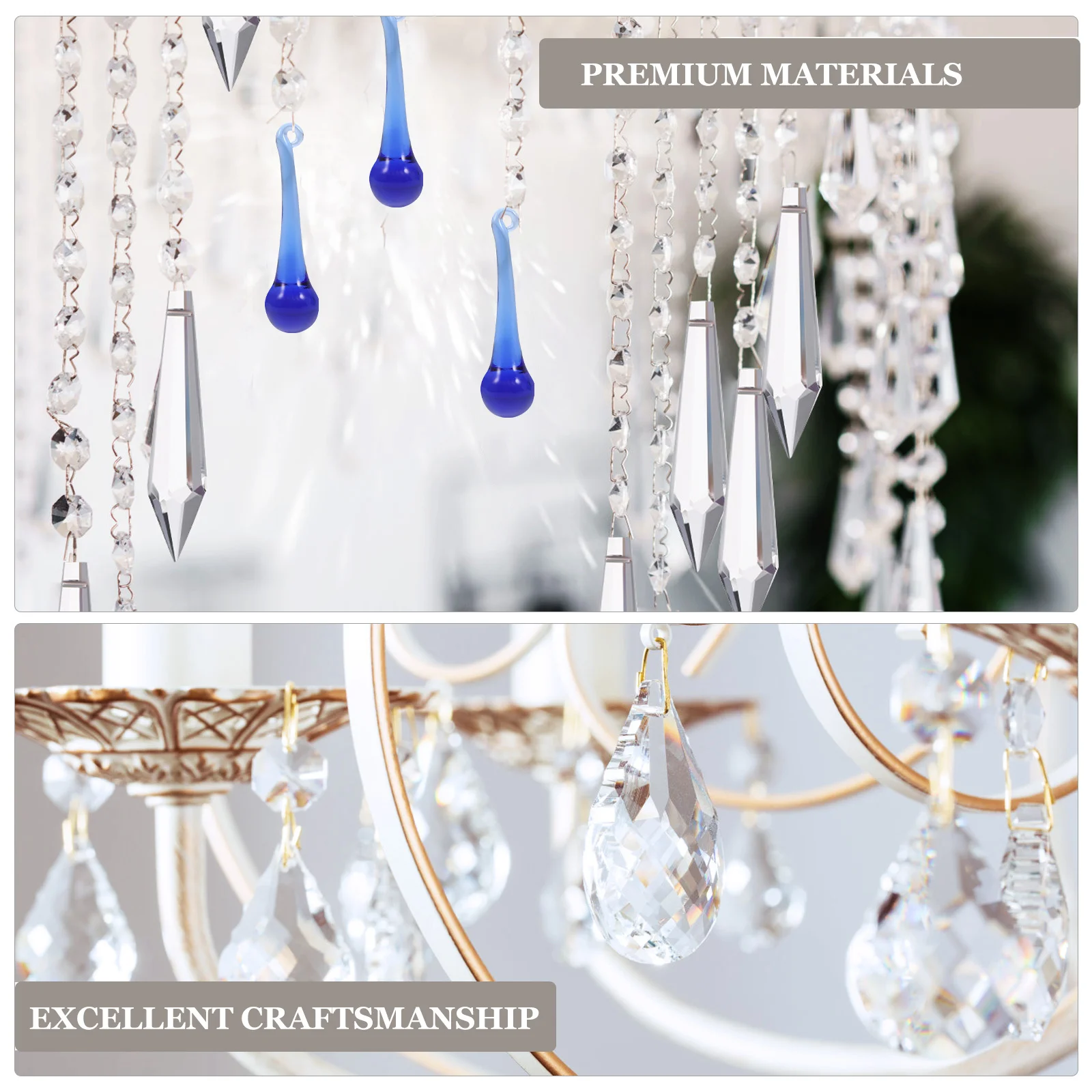

10Pcs Crystal Prisms Pendant Creative Chandelier Hanging Decoration for Home Wedding Garden Light Chandelier Crystals