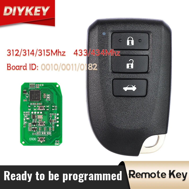 

DIYKEY Remote Key Fob For Toyota YARIS L VIOS 3 Buttons Board ID 0010 0011 0182 312/314 433/434mhz 8A Chip P4 39 FCC BS1EW BS2ET
