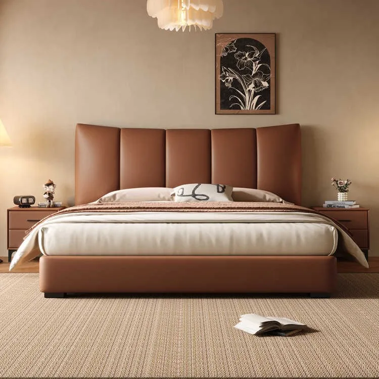Leather bed master and second bedroom 1.5 meters leather art bed 1.8 meters soft wedding
