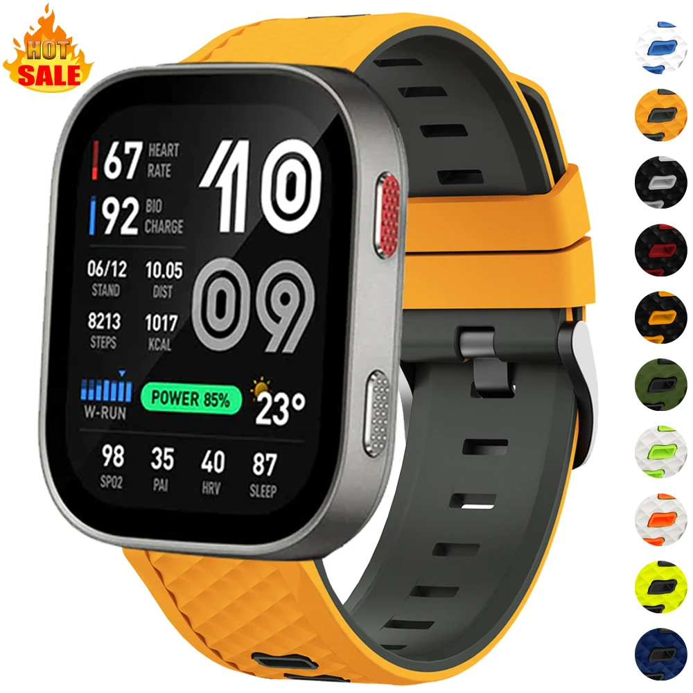Bracelet de montre en caoutchouc de 22mm, pour Huami Amazfit Bip Max/Bip6 5 UNITY, pour Amazfit Active Max/BALANCE 2/GTR 4 3 2 2e, Bracelet de Sport