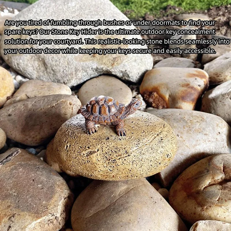 Boîte à clés en résine de fausse roche pour l\'extérieur, cache-clé de rechange sûr pour le jardin ou la cour, facile à installer