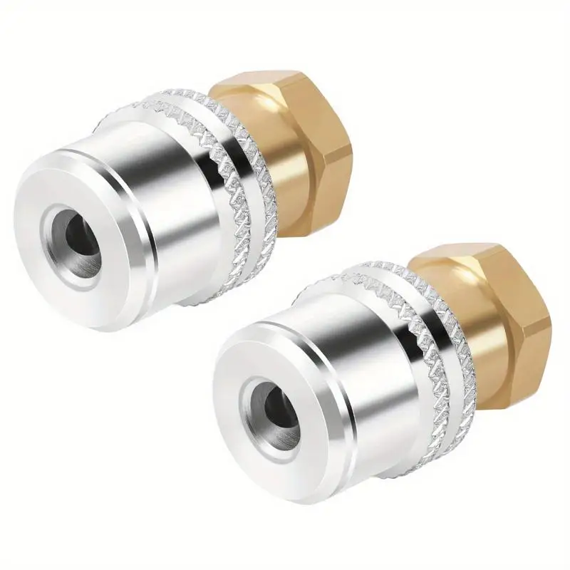 Lock on Air Chuck 14FNPT Closed Flow Brass Tire Chuck for Tire Inflator Gauge Air Compressor 2 Pack