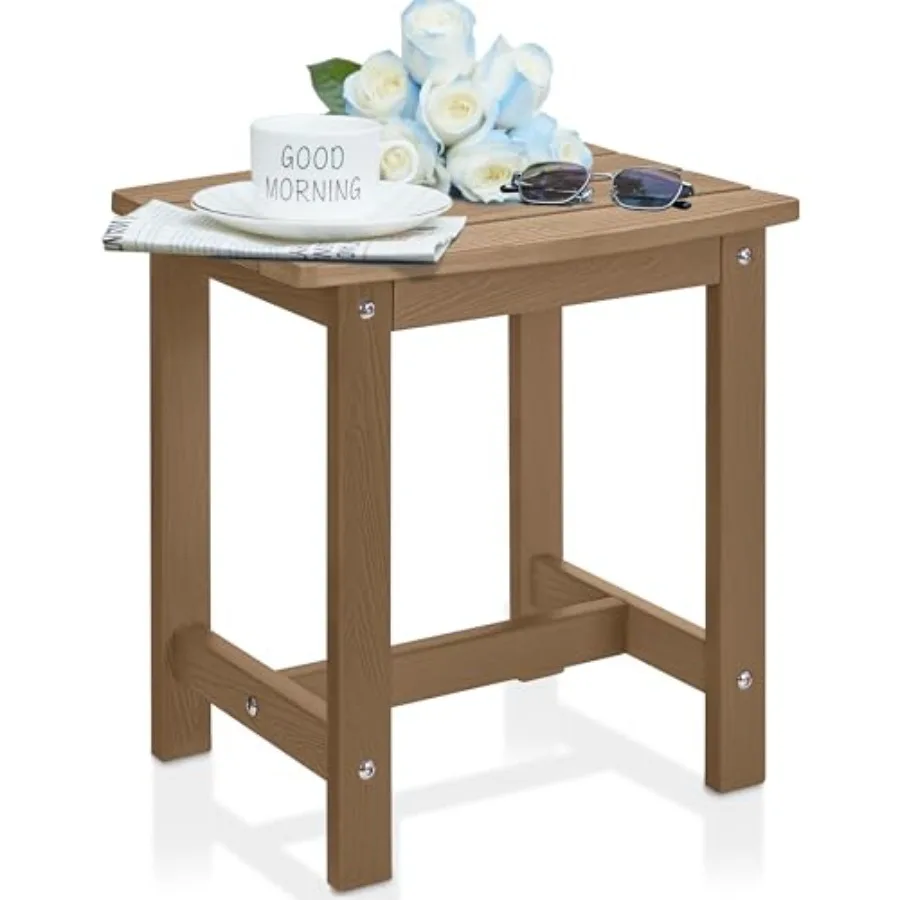 

Outdoor Side Table HIPS Adirondack Small Single Table Waterproof Square Outside Table Balcony Modern End Tables for Patio Pool