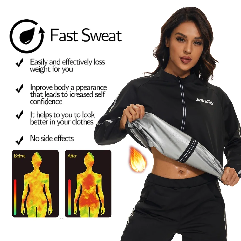 SEXYWG Weight Loss Jacket Sauna Top Hot Sweat Sportwear Running Outfit Slimming Fitness Clothing Fat Burning Workout Gym Shirt