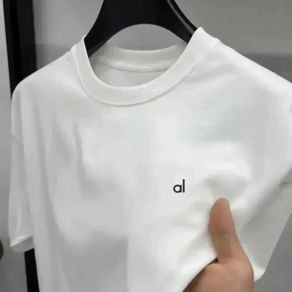 

2025 Men Women Short Sleeve T-shirt Alo Print T-shirts Luxury Casual Fashion T Shirt Y2k Top Unisex Summer Streetwear Top