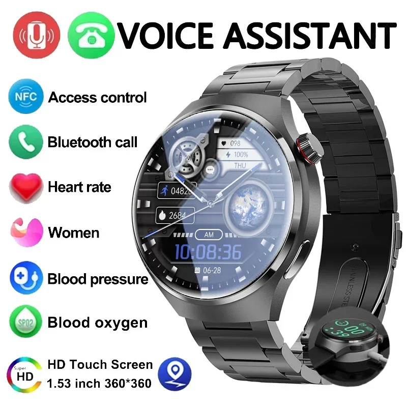 

2024 New NFC Smart Watches Men's Smart Watch Bluetooth Call IP68 Waterproof Watch Health Monitoring Smartwatch disc Clock Gift