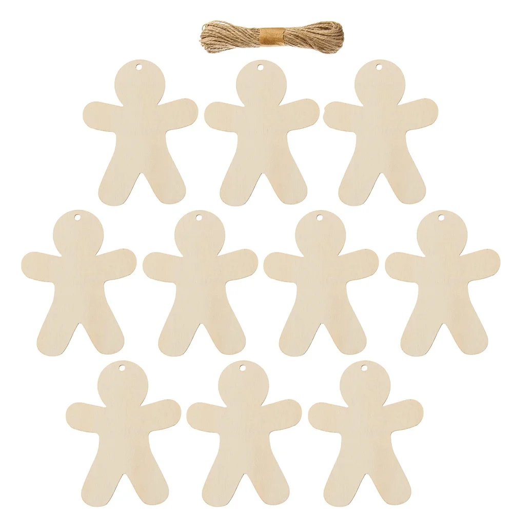 

2 set Wooden Christmas Tree Hanging Ornaments Gingerbread Man Xmas Decor For Holiday Party Supplies Decoration Pendant