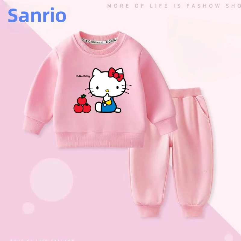 

Sanrio Autumn Baby Girls Clothes Set Kid Cartoon Hello Kitty Printed Sweatshirts Pullover Top and Pants 2pc Suit Children Outfit