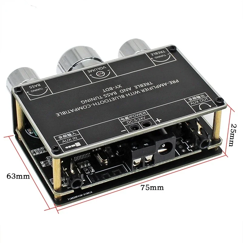 SOTAMIA Bluetooth 5.1 Dual NE5532 Preamplifier Tone Board Tweeter Bass Tone Control Home Theater Audio Preamp Support Sinilink