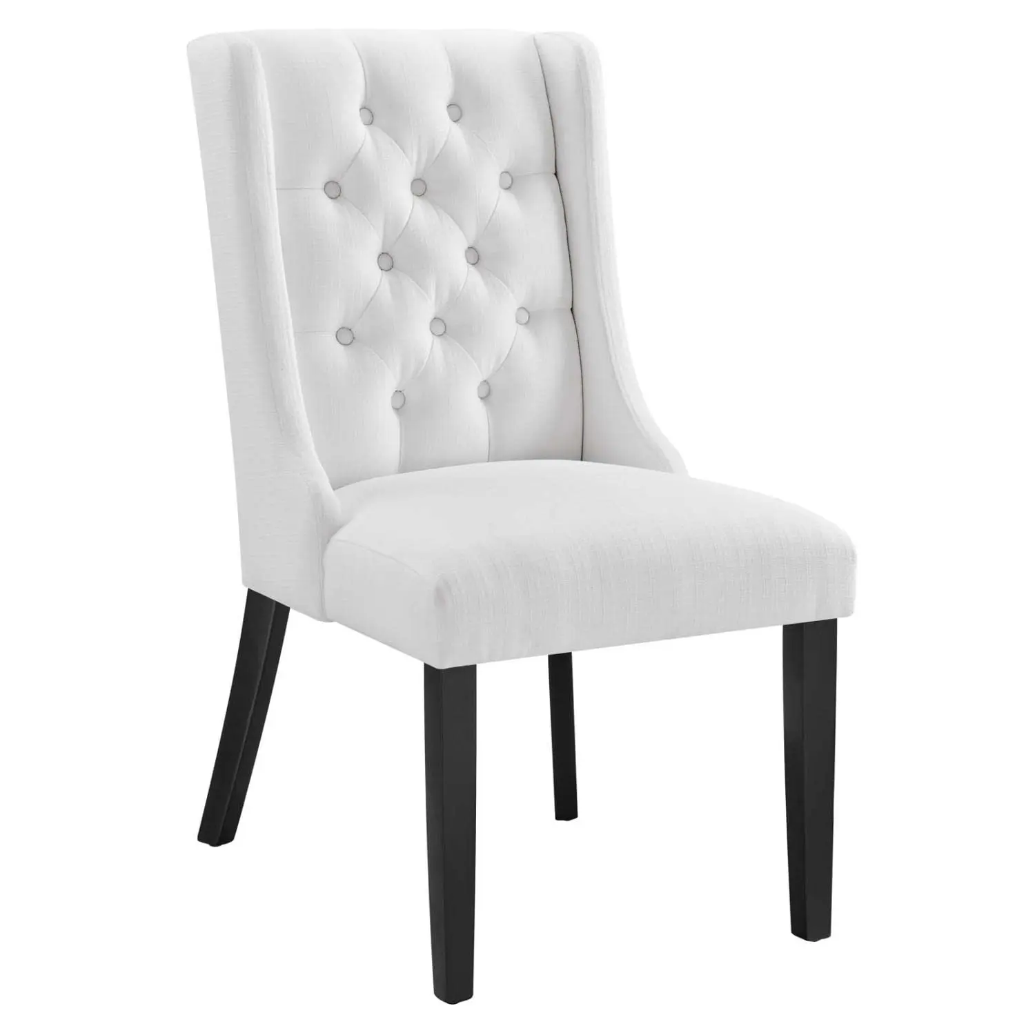 

Modern Tufted Upholstered Fabric Dining Chair With Button Back