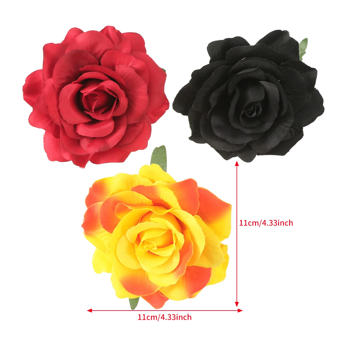 AWAYTR Silk Rose Floral Hairpin Women Gorgeous Flower Small Hair Claw Hair Clip Girls Ponytail Hairpin Fashion Hair Accessories