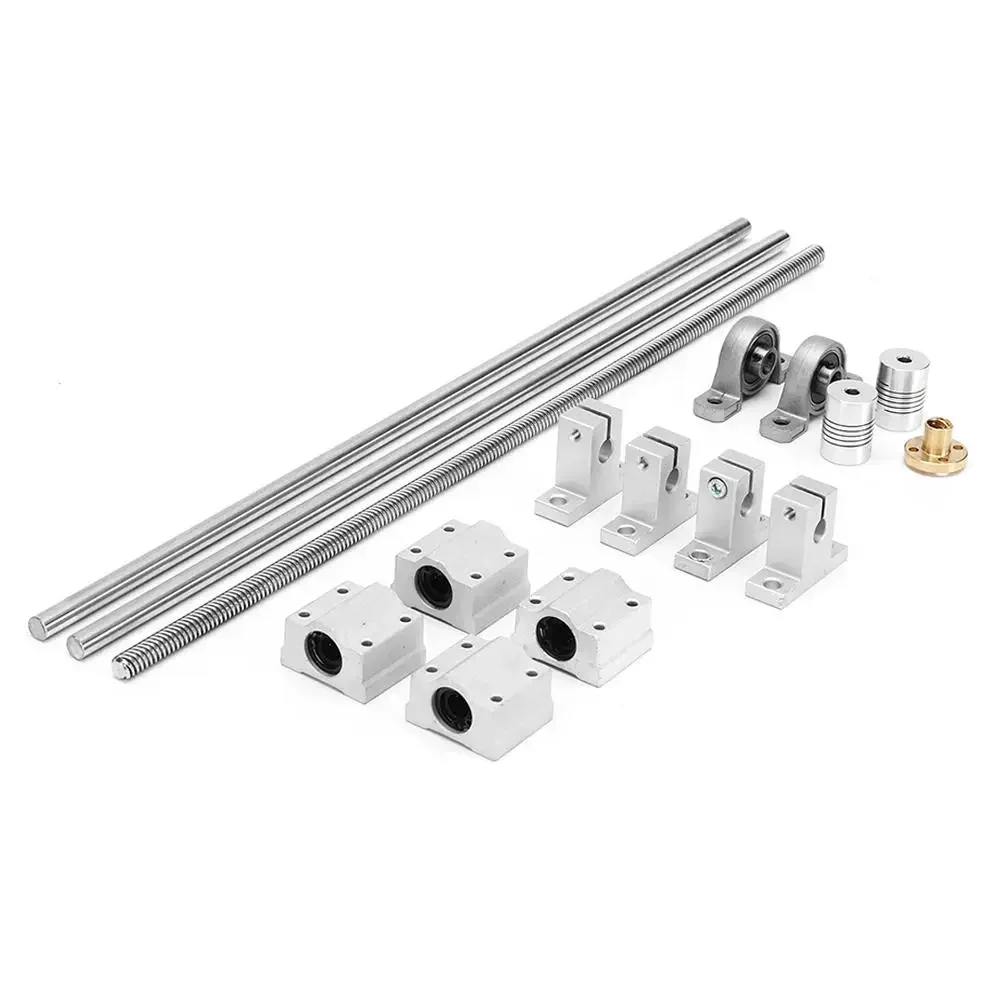 

Guide for CNC Linear Rail Shaft Rod T8 Dual Lead Screw Sliders Coupling Support Blocks 200mm Kp008 Sk8 Bearings SC8UU