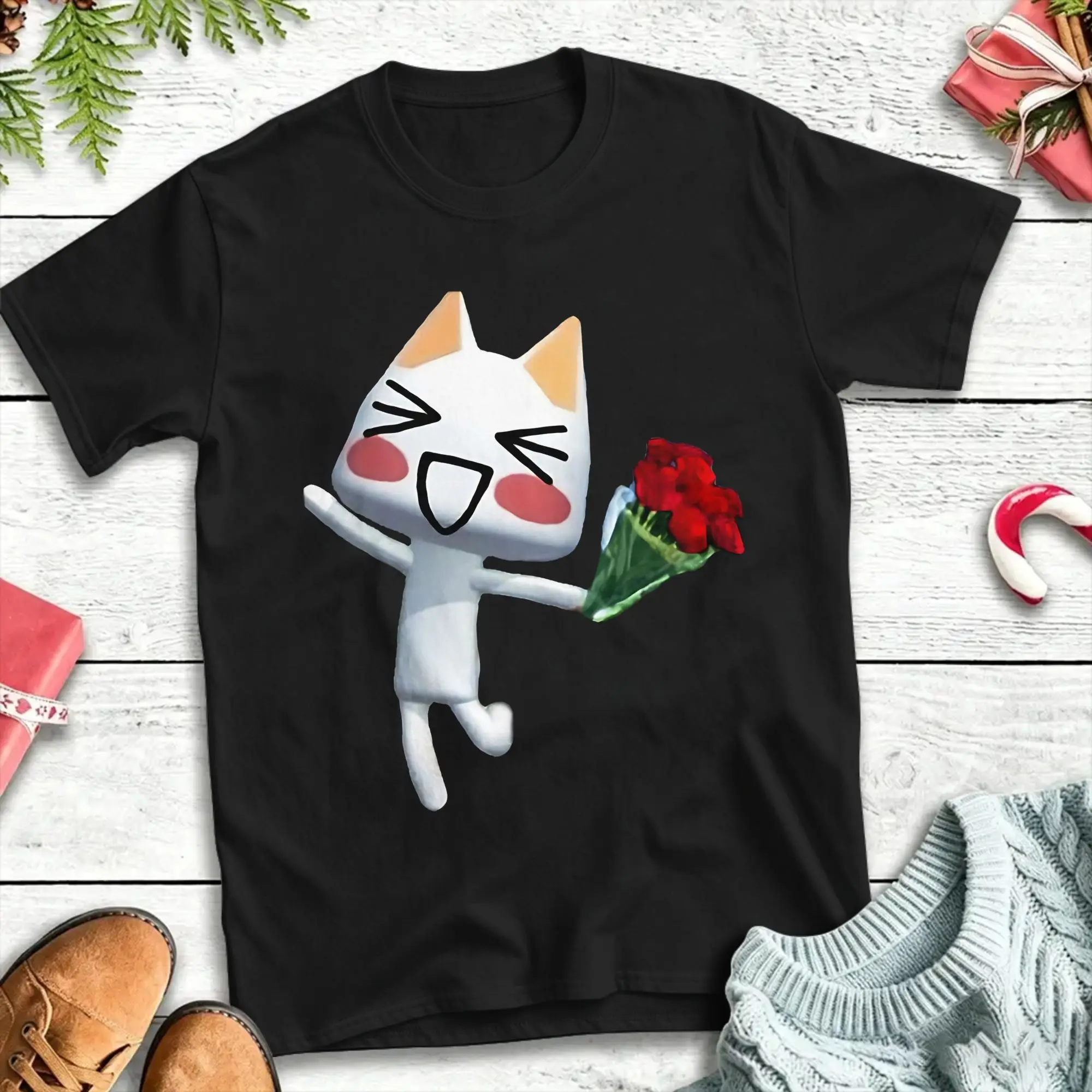 Men Women's T-Shirts Toro Inoue Cat Doko Demo Issyo  Novelty Pure Cotton Tee Shirt Short Sleeve  T Shirt O Neck Clothes Graphic