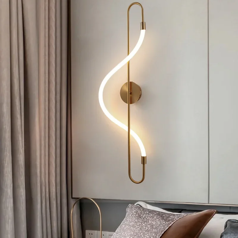 Musical Note Wall Light Modern Nordic Simple Creative Art Living Room Decor Headboard Atmosphere Led Lights Interior Wall Lamp