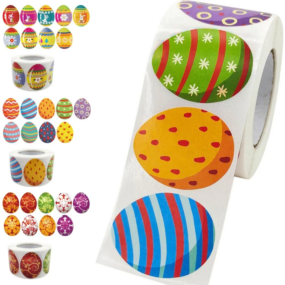 Shaped Easter Stickers Packing Colorful Paper Stickers Wrapping Seals for Present