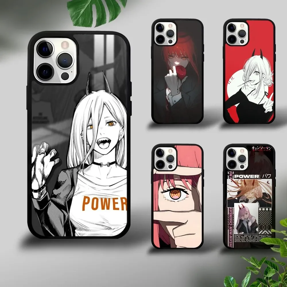 C-Chainsaws Mans Anime Makimas Phone Case For iPhone 16 15 14 13 12 11 Pro Xs Max Mini Plus Celulares Hard Funda