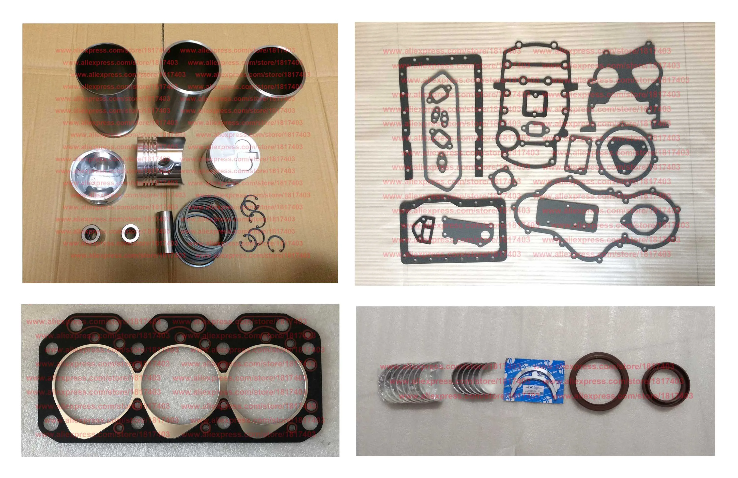 Yangdong Y385T Rebuilt Kit, Swirl Chamber Piston Y385T-04005 / Cylinder Sleeve Y385T(1)-01003 / Gasket Y385T(1)-01004 Y385-01002
