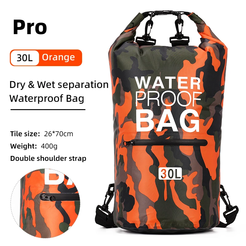 Furukroa 30L 15L Wasserdichte Trockenen Taschen Mit Nass Trennung Tasche Rucksack Für Kajakfahren Bootfahren Schwimmen Outdoor Sport Tasche XAZ9 9