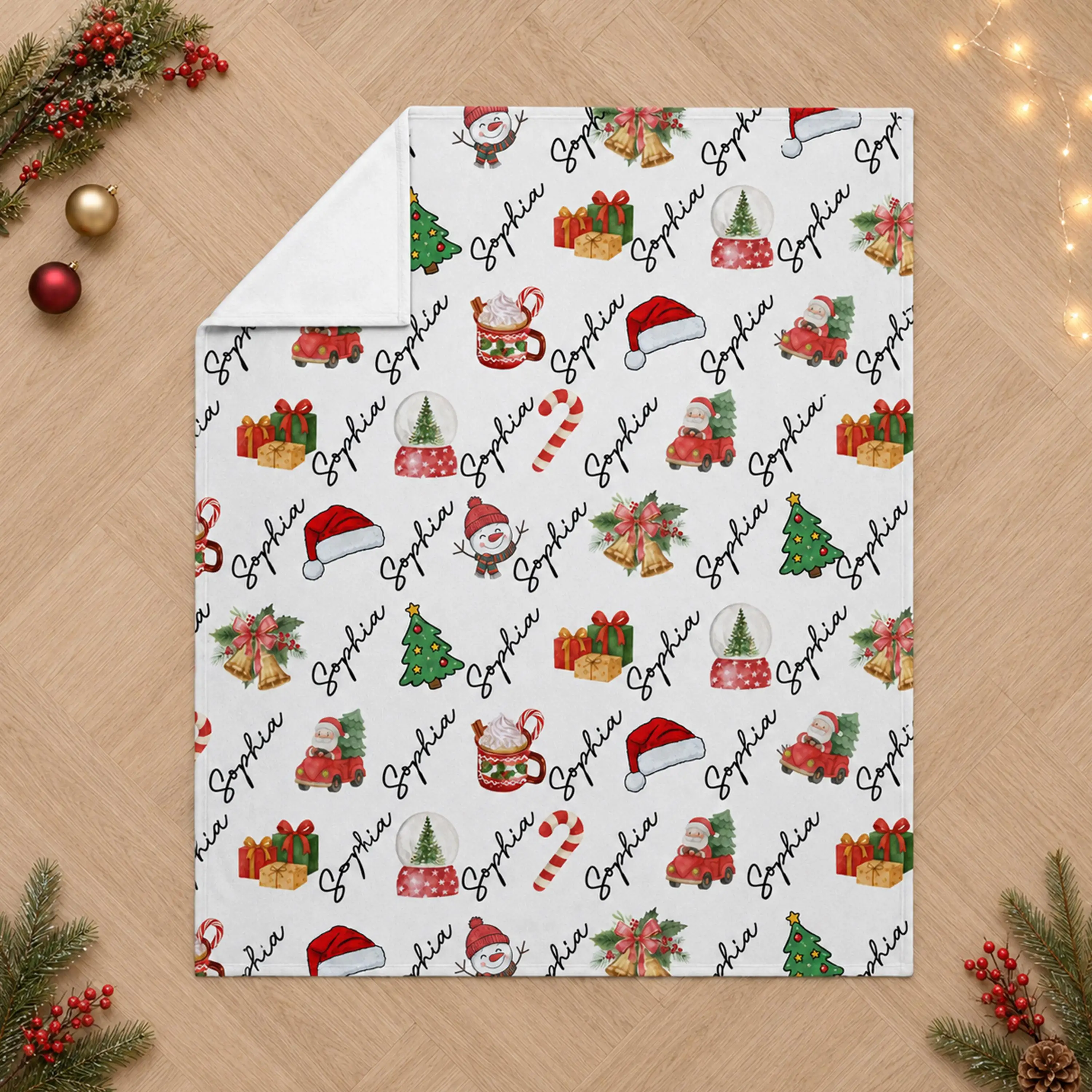 Christmas Custom Text Flannel Throw Blanket Soft Warm For Winter Bed Sofa Home Blanket Perfect Christmas Gift For He She