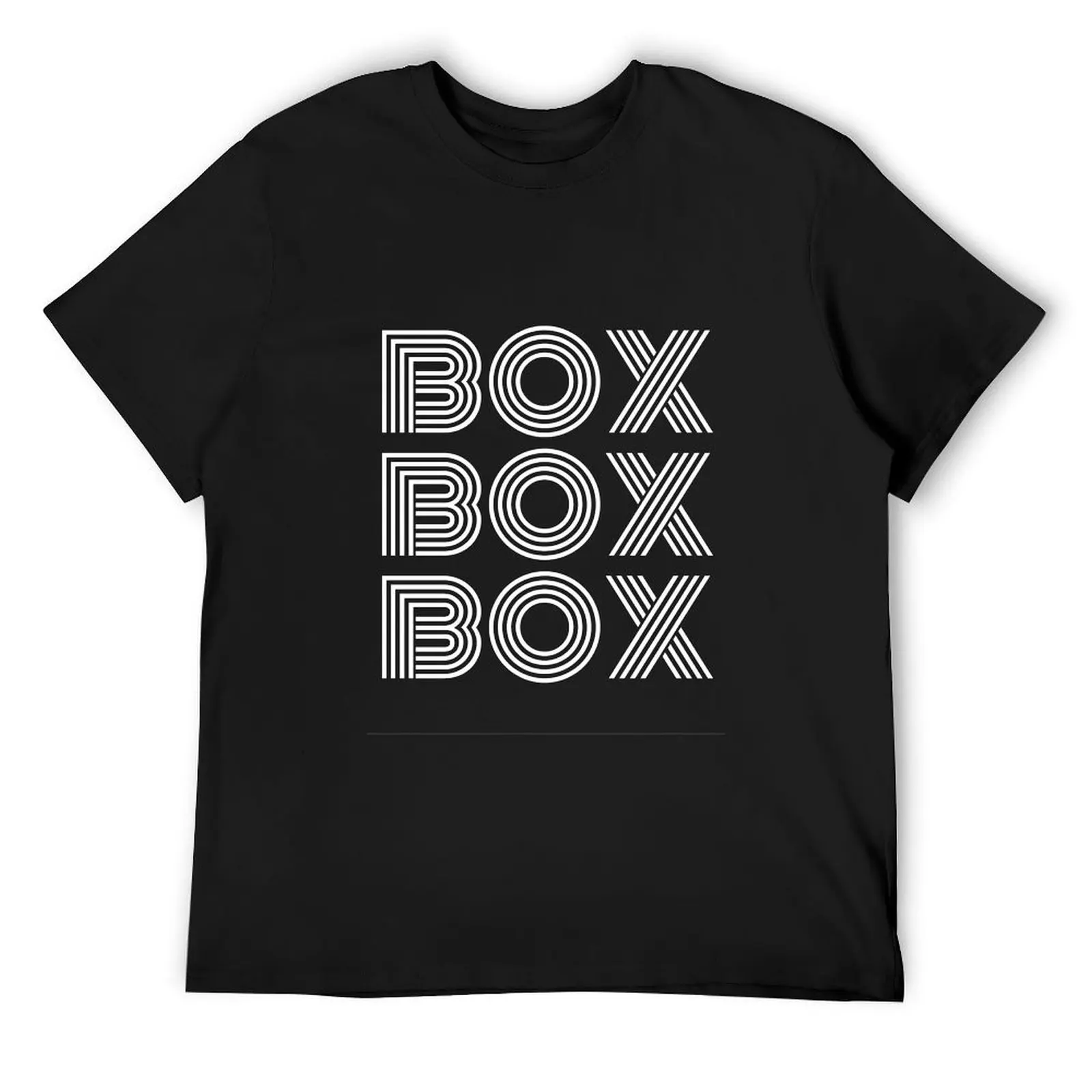 

Box Box Box F1 jargon ( white text) T-Shirt designer shirts oversized luxury designer mens t shirts top quality