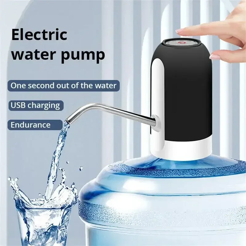 Super Endurance 1 Stück weiße automatische Wasserflaschenpumpe USB-Aufladung Wasserpumpe Ein-Knopf-Automatikschalter des Wasserspenders