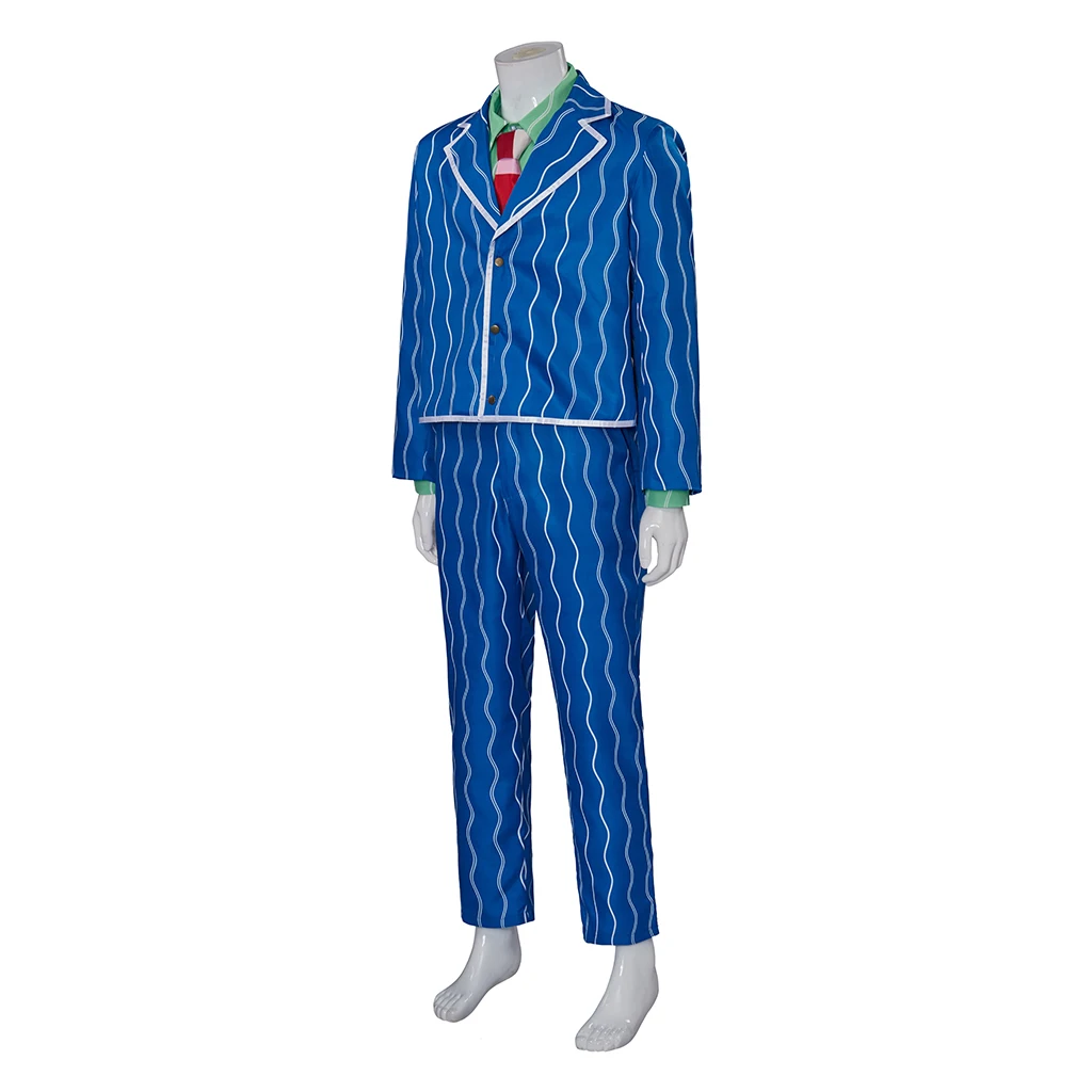 Musical Wicked Boq Cosplay Costume Boq Blue Striped Top Pants Full Set Men's Stage Performance Halloween Party Theater Clothing