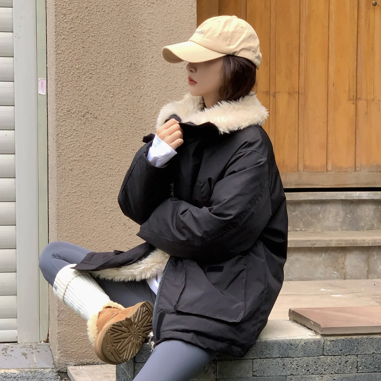 Cappotti da donna streetwear sciolto casual nuova giacca in cotone da motociclista retrò cappotto femminile caldo spesso autunno inverno