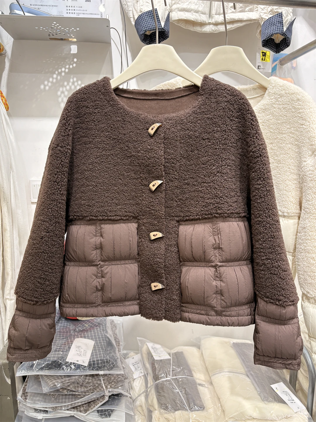 

Зимний теплый пуховик из овечьей шерсти, женские однобортные куртки с круглым вырезом, женские утепленные куртки-парки на белом утином пуху