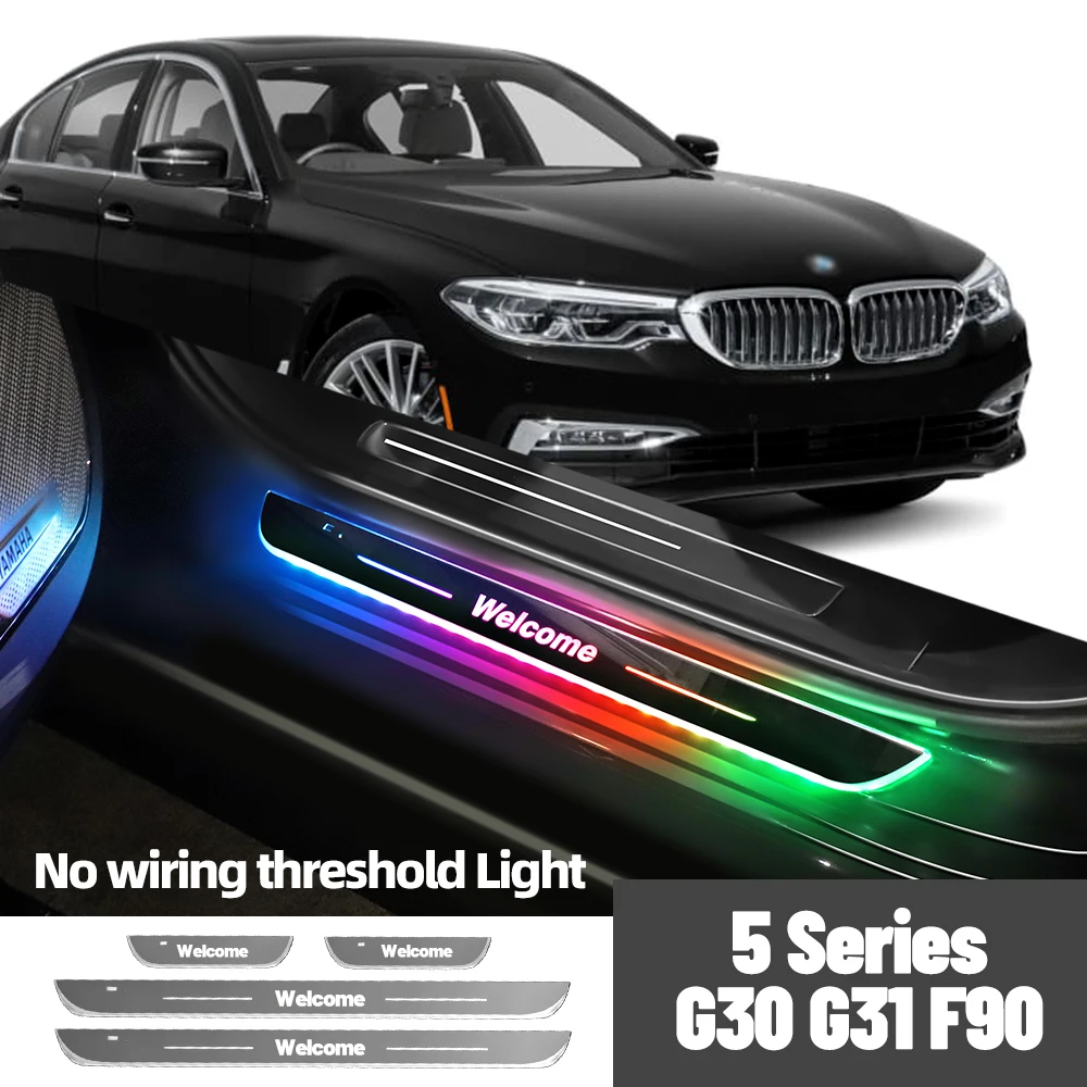 車のドアカバー用のLEDライト,bmw 5シリーズg30 g31 f90 2016-2023 2022,カスタマイズされたロゴ,ウェルカムペダルランプ,アクセサリー