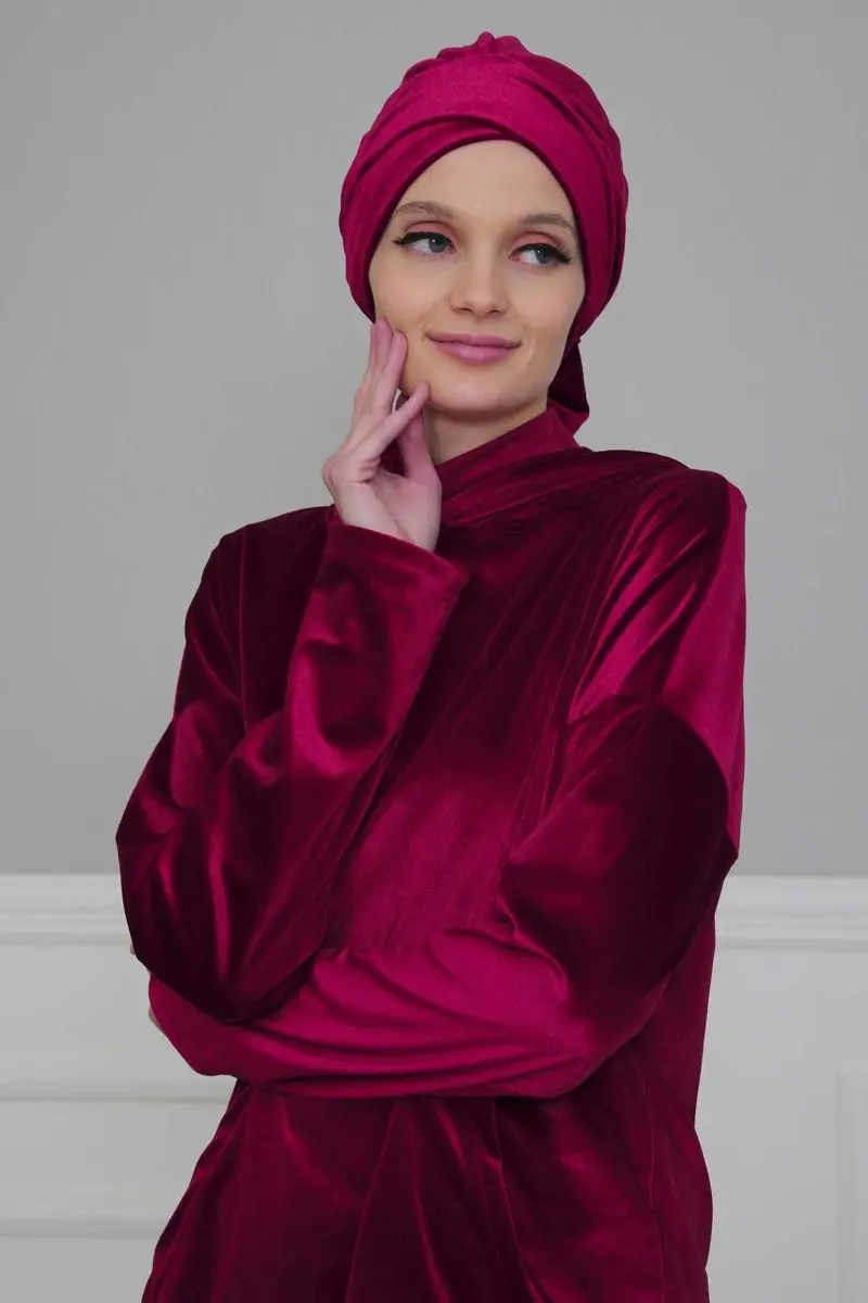 Belted Fluwelen Bone Cherry Rot