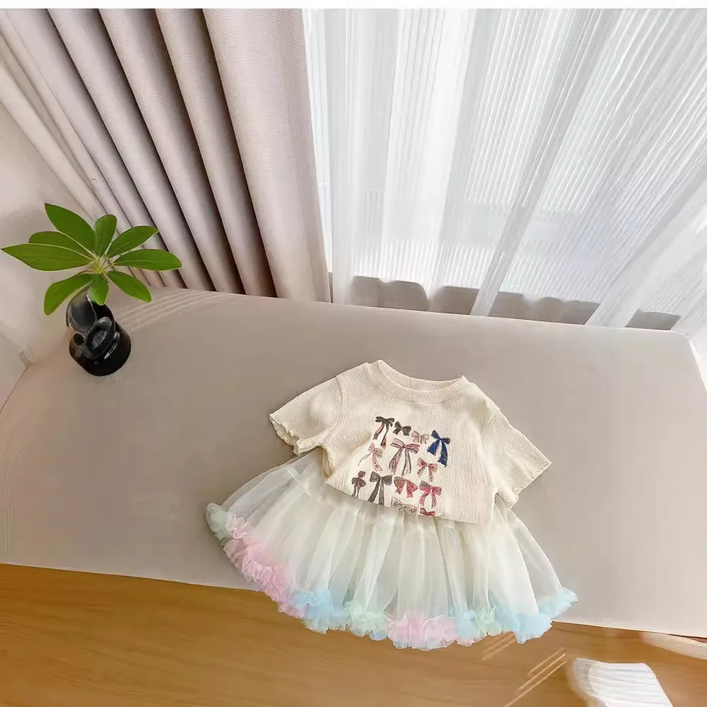 

Girls Blouse 2024 Summer New Childrens Clothing Cute Sweet Short Sleeve Top Girls Foreign Style Korean Style Short Base Shirt