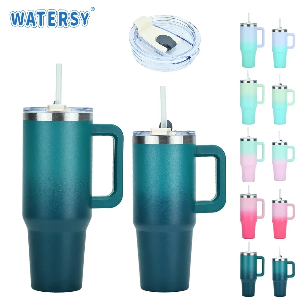 

30OZ 40OZ Stainless Steel Thermos Bottle Large Insulated Cup Tumbler with Handle Straw Portable Sports Kettle Travel Car Ice Cup