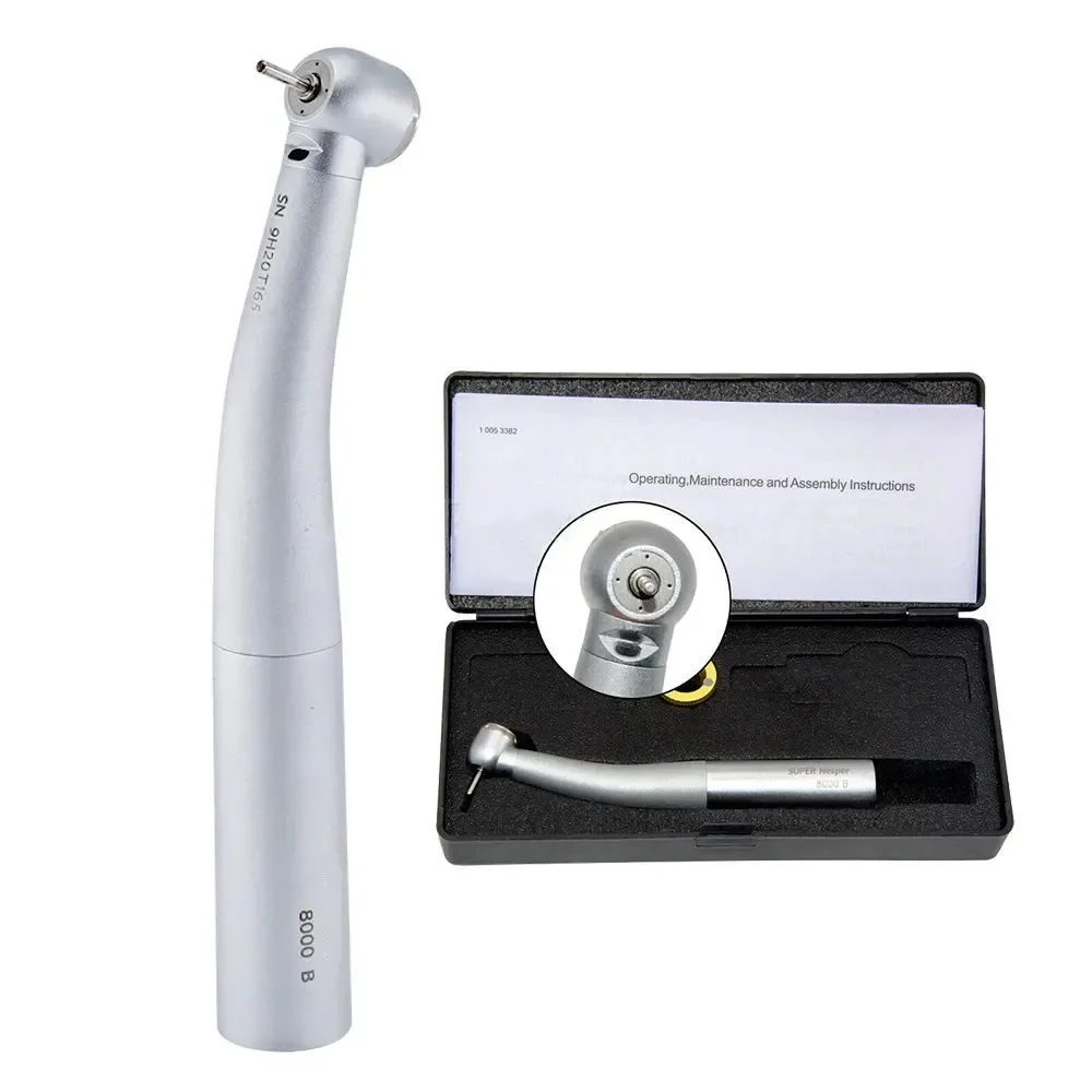 

dent al Fiber Optic LED High Speed Handpiece 8000B Push Button Tripe Spray E-generator Air Turbine Fast Handpiece