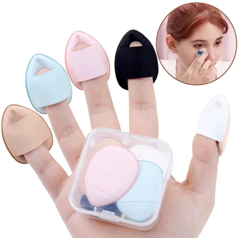 3/10pcs Mini Finger Puff Small Air Cushion Powder Sponge Face Concealer Bb Cream Cosmetic Applicator Foundation Makeup Tools