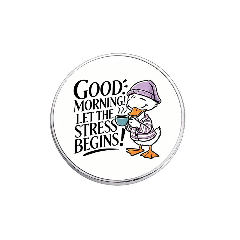 Pin Retro Style Good Morning Duck Brooch Worker's Pressure Fun Meme Metal Pin Niche Personalized Accessory Women's Brooches