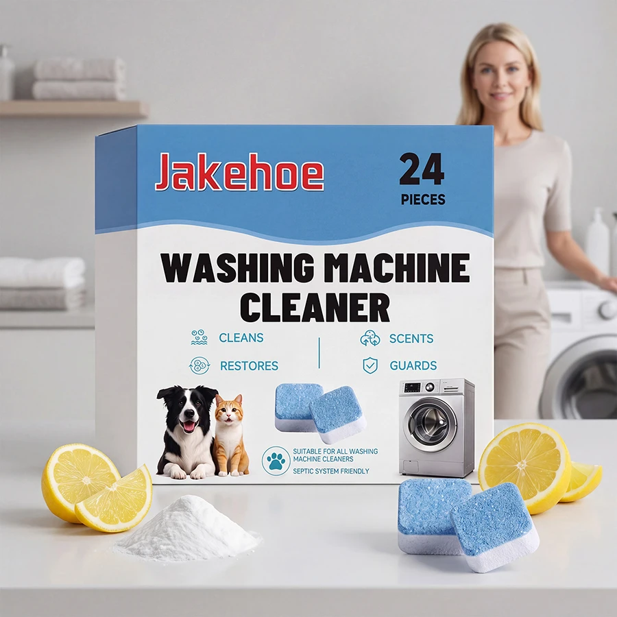 24Pcs/Pack Washing Machine Cleaner Tablets Deep Cleaning Deodorizer Odor Remover for HE Front Top Load Washer Tub Maintenance