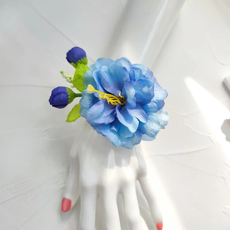 Corsage Wedding Flowers Artificial Silk Peony Bracelets Bride Bridesmaids Corsage Wedding Accessories Mariage Party Decoration