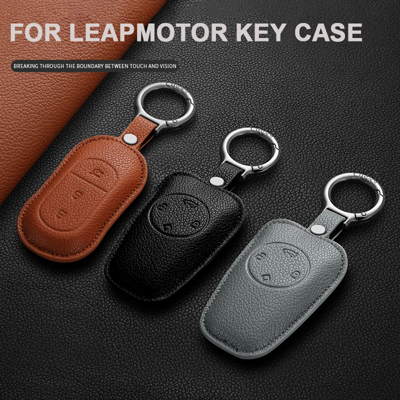 

For Leapmotor T03 S01 C11 for 2023-2025 Leapmotor C01 T03 S01 C11 Leap Motor Leather Car Remote Key Case Cover Shell Fob Keyring