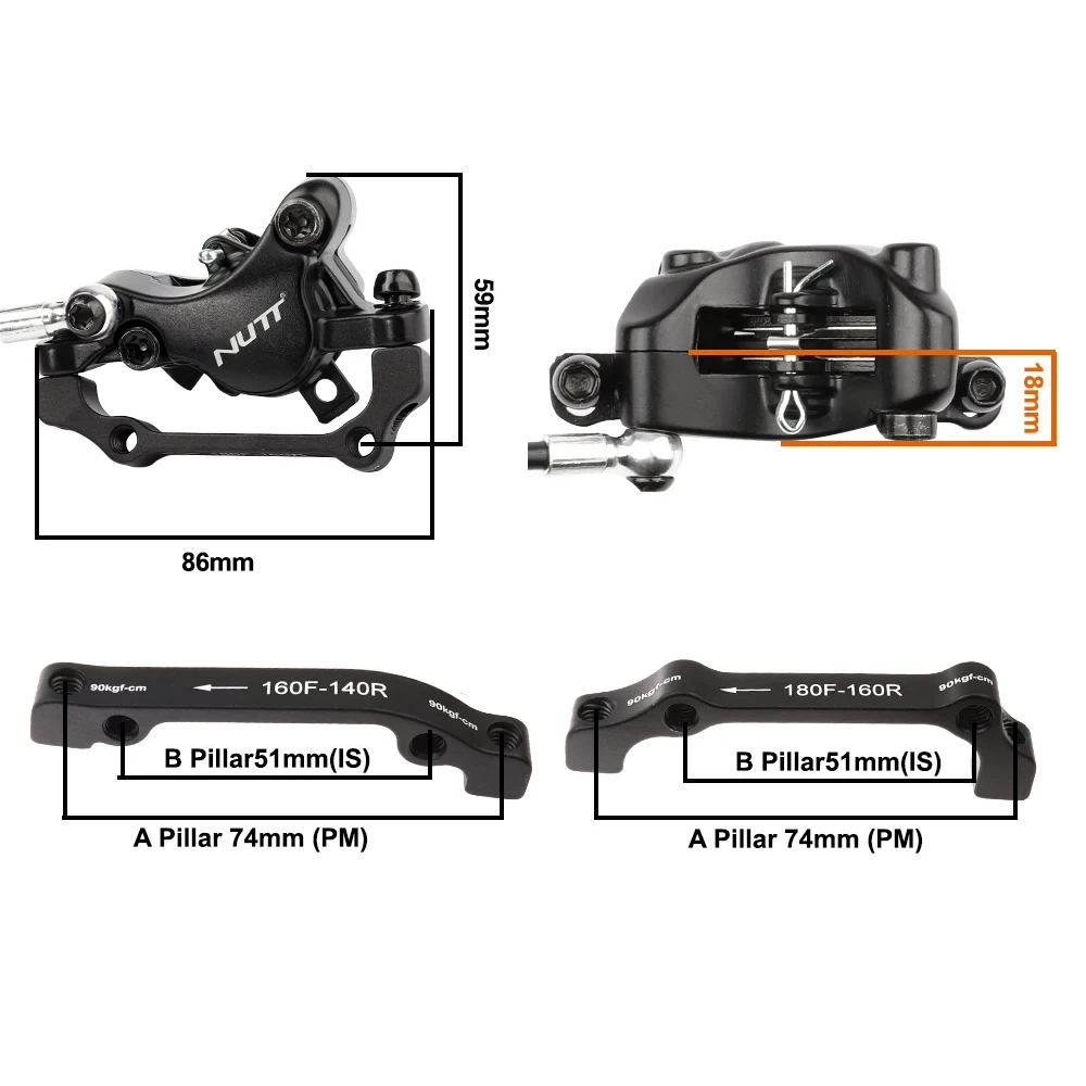 NUTT MTB E-Bike Electric E Scooter Bicycle Hydraulic Brake Disc 140mm 160 180 Rotor for Fat Mini KUGOO G Booster /ES3 Dualtron