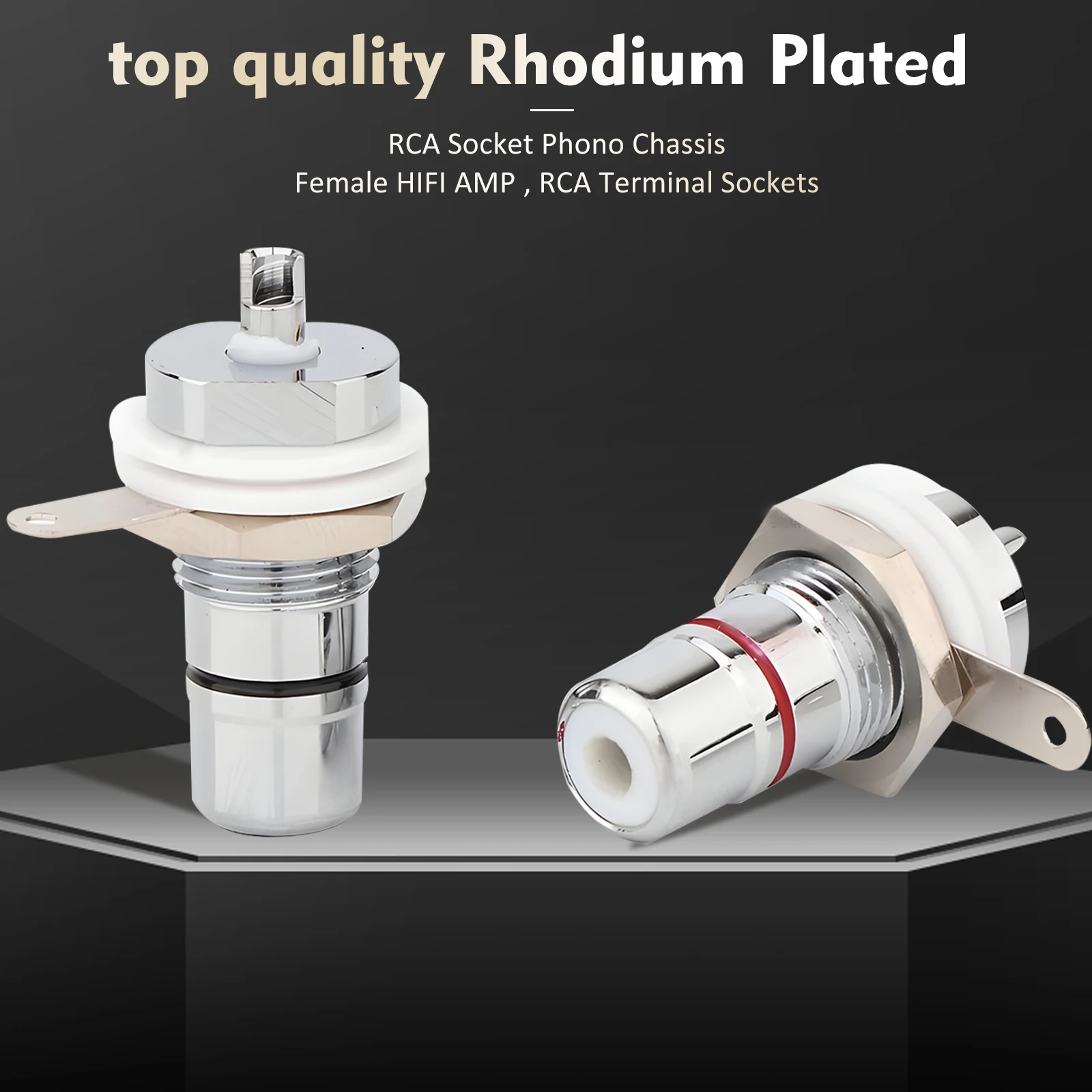 RS3011 High End Audio Grade Rhodium Plated RCA Socket Chassis Jack for HiFi Audio Speaker AMP