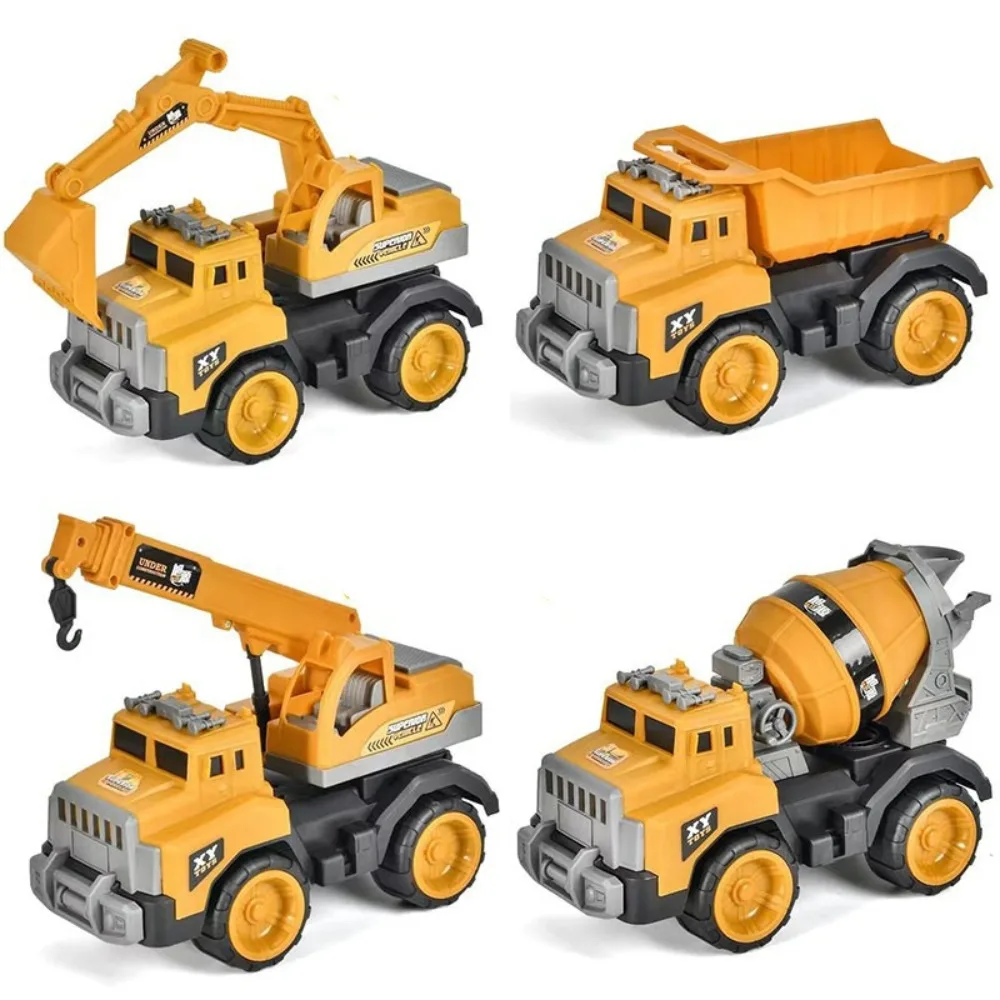 

Plastic Engineering Vehicle Toys Simulation Friction Powered Excavator Bulldozer Models Inertia Push and Go Car