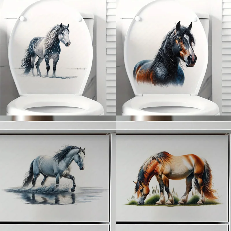 T2130 # Самоклеящиеся наклейки Majestic Mustang Horse, спальня, прихожая, гостиная, крыльцо, украшение дома, наклейки на стену